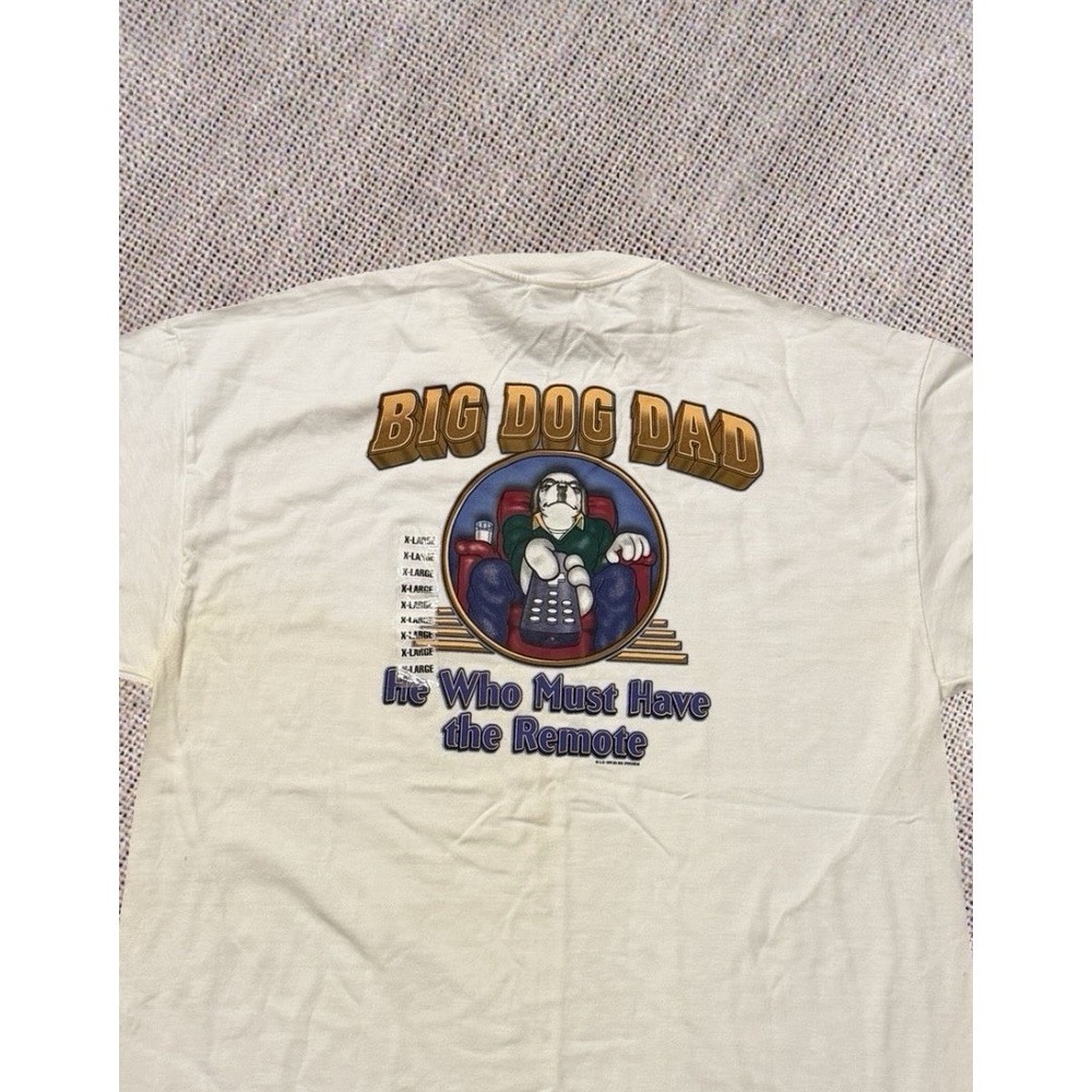 Vintage Big Dogs T Shirt Mens XL Big Dog Dad 1999 Graphic Funny Single Print Tee